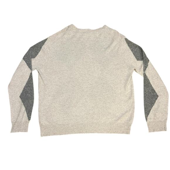 ATM Anthony Thomas Melillo XXL NEW Men's Argyle Cashmere Crewneck Sweater Grey - Picture 2 of 6